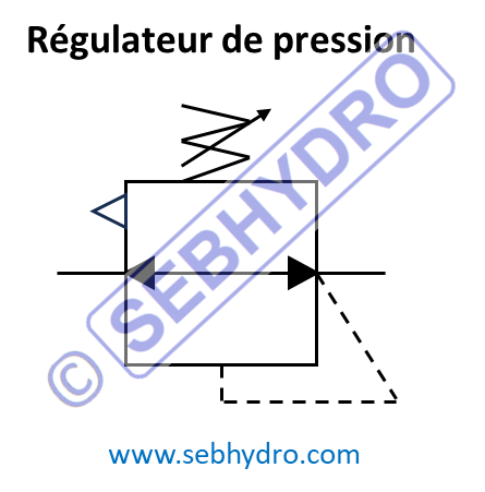 Symbole régulateur de pression pneumatique